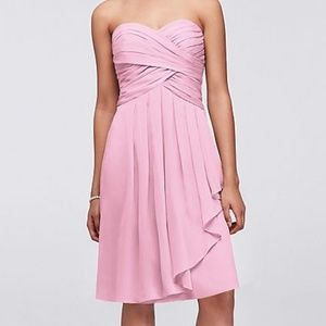 Bridesmaid dress in pink from David's Bridal
